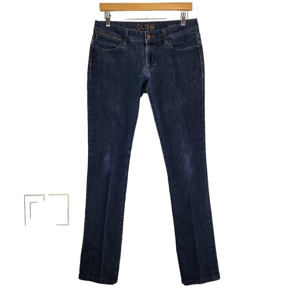 DL1961 Audrey Slim Straight Jean 29 Dark Blue‎ Low Rise Stretch Denim - Picture 1 of 13